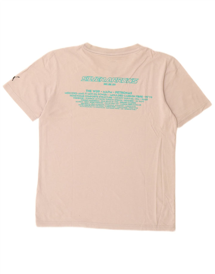 Camiseta masculina PUMA com estampa gráfica pequena de algodão cinza