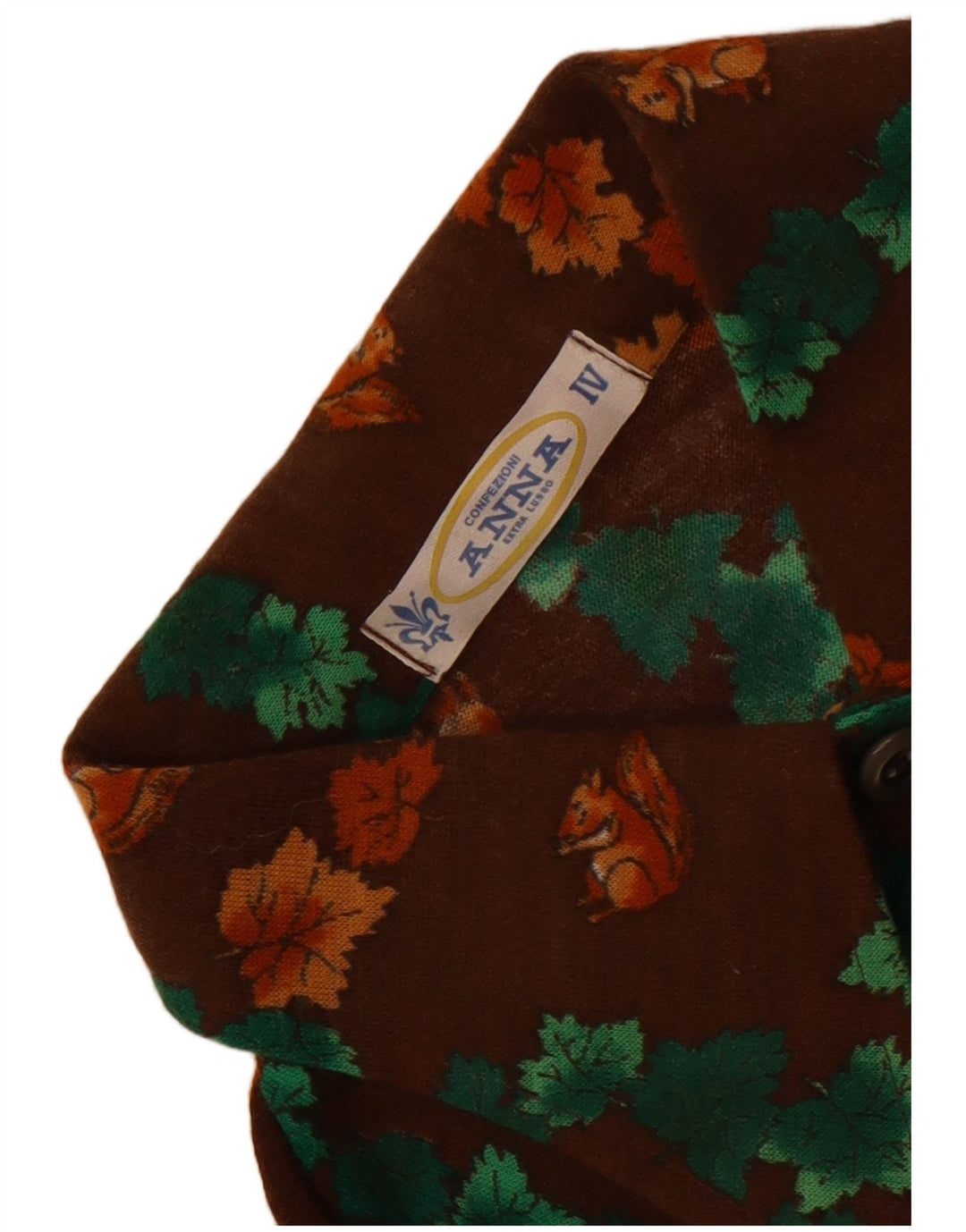 Camisa feminina Anna UK 12 marrom médio floral