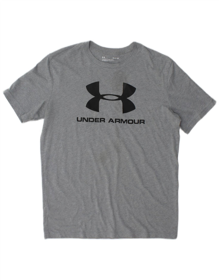 Camiseta gráfica masculina Under Armour pequena cinza