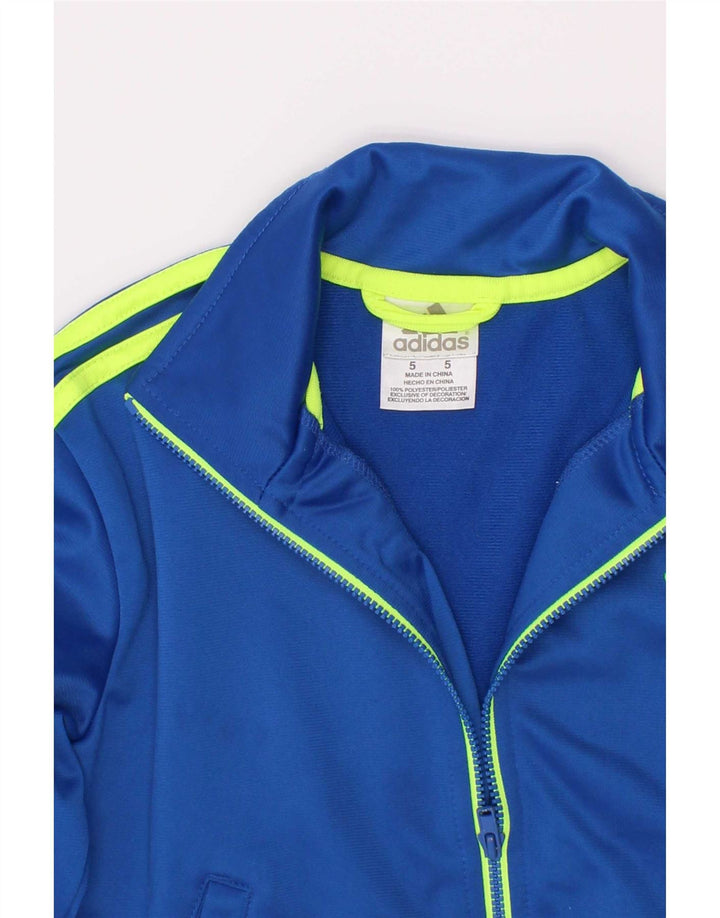 Adidas Meninos Graphic Tracksuit Top Jacket 4-5 Anos Azul Poliéster