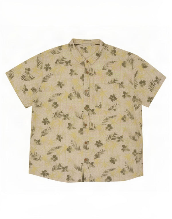 Camisa masculina de manga curta Mountain Warehouse 2XL algodão floral branco