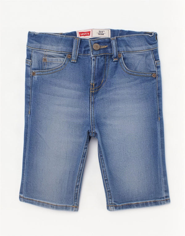Levi's Boys 511 Slim Denim Shorts 7-8 Years W22 Blue Cotton