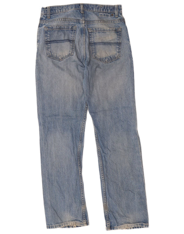 Calça jeans reta regular masculina Marks & Spencer W30 L31 algodão azul