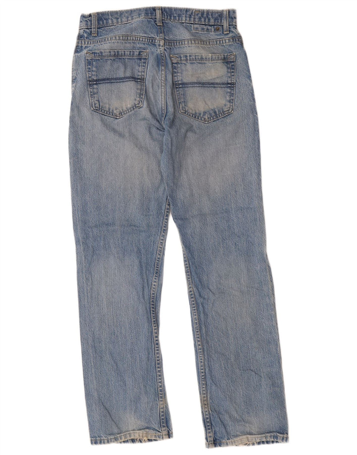 Calça jeans reta regular masculina Marks & Spencer W30 L31 algodão azul
