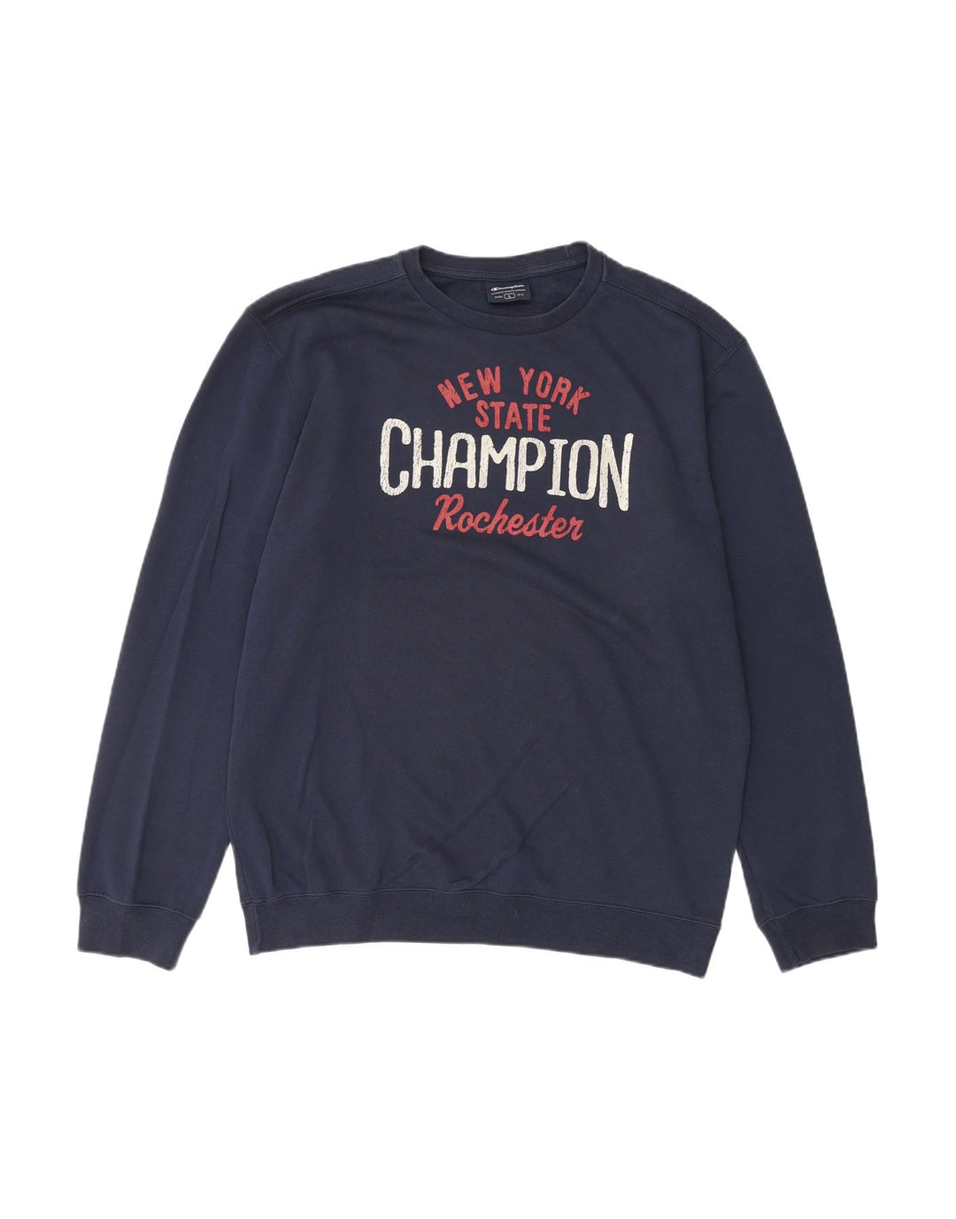 CHAMPION Suéter gráfico masculino grande azul marinho