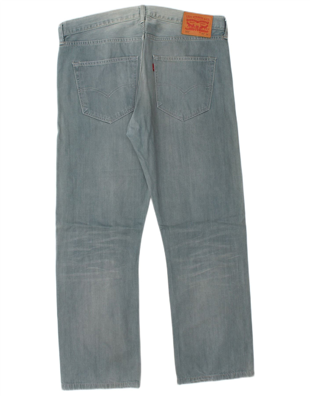 LEVI'S Masculino 501 Straight Jeans W36 L29 Azul Algodão