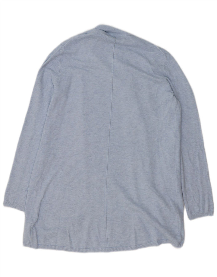 Suéter cardigã aberto Zara Longline feminino Reino Unido 16 grande azul