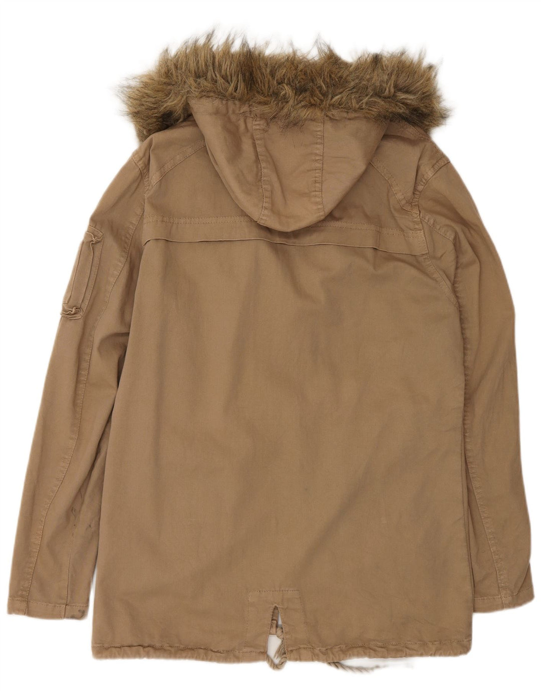 Jaqueta Parka masculina Zara com capuz Reino Unido 36 Pequeno Bege