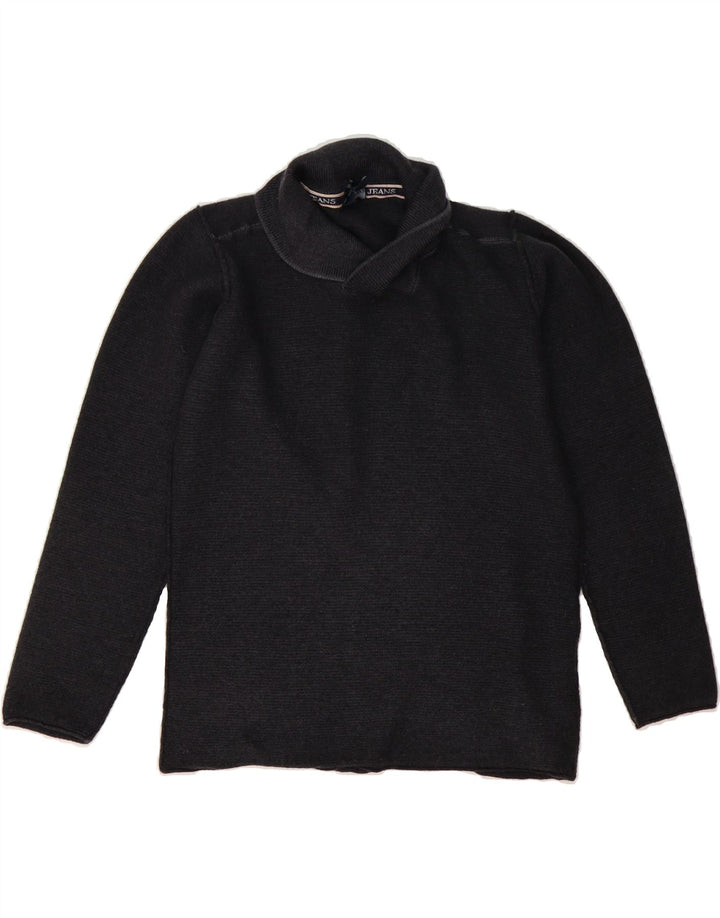 ARMANI Boys Shawl Neck Jumper Sweater 10-11 Years XL Grey Wool Vintage Armani and Second-Hand Armani from Messina Hembry 
