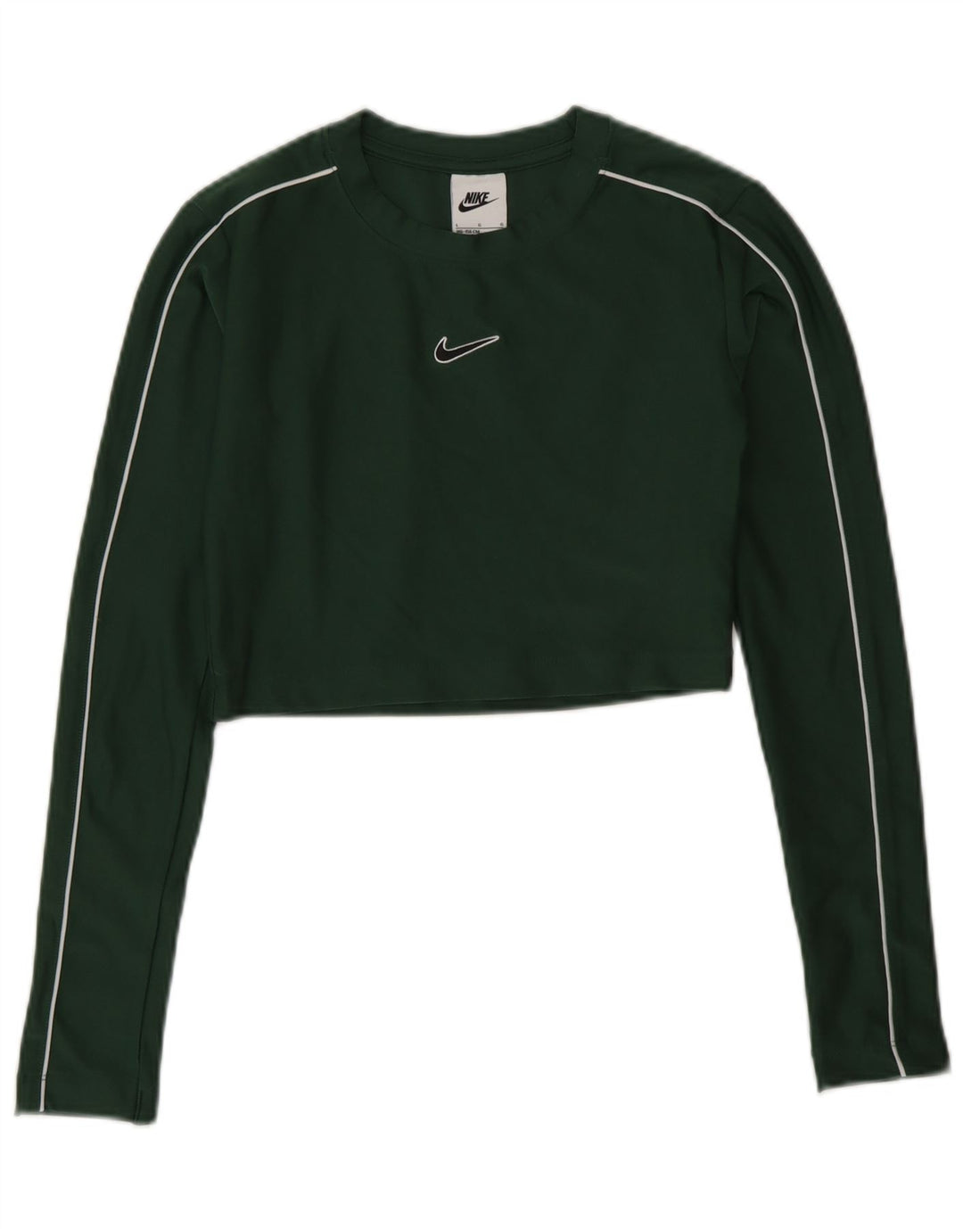 Top cropped feminino Nike manga comprida 12-13 anos grande poliéster verde