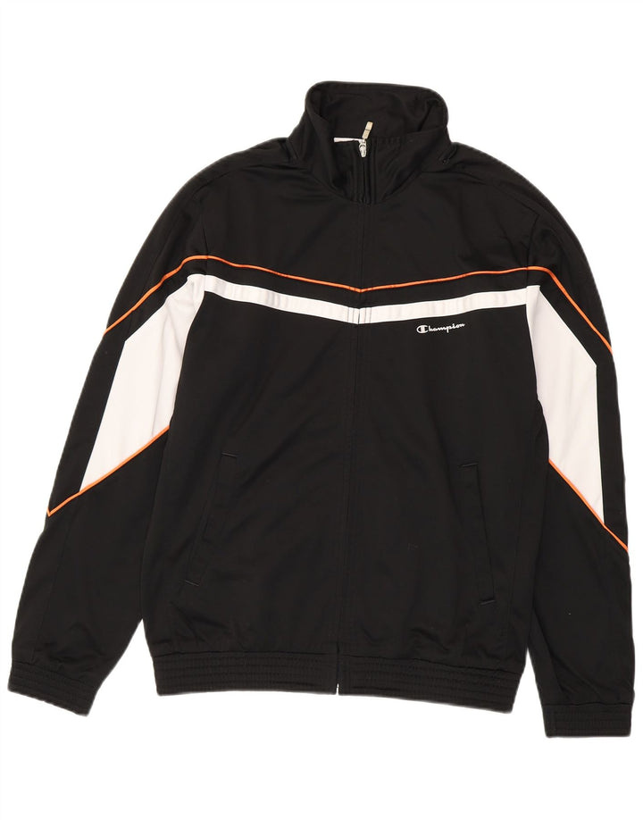Jaqueta masculina de agasalho Champion médio preto colorblock poliéster