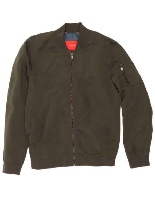 Jaqueta bomber masculina Zara UK 38 poliéster cáqui médio