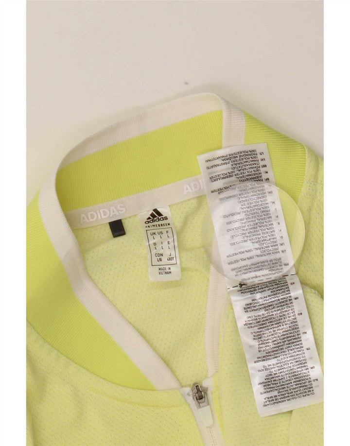 Adidas Womens Vest Top UK 14 Grande Poliéster Amarelo