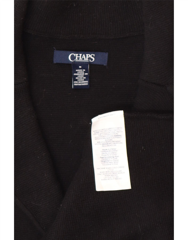 Jaqueta blazer feminina de 3 botões CHAPS Reino Unido 14 algodão preto médio