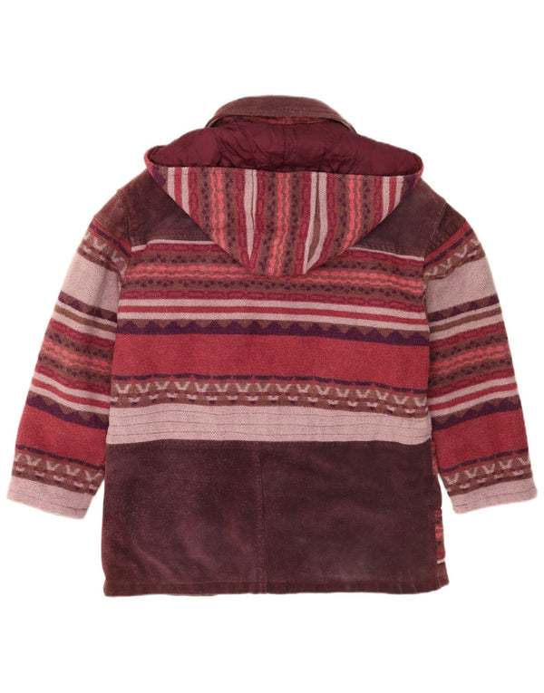 Jaqueta corta-vento feminina Henri Rossi EU 42 grande couro multicolorido