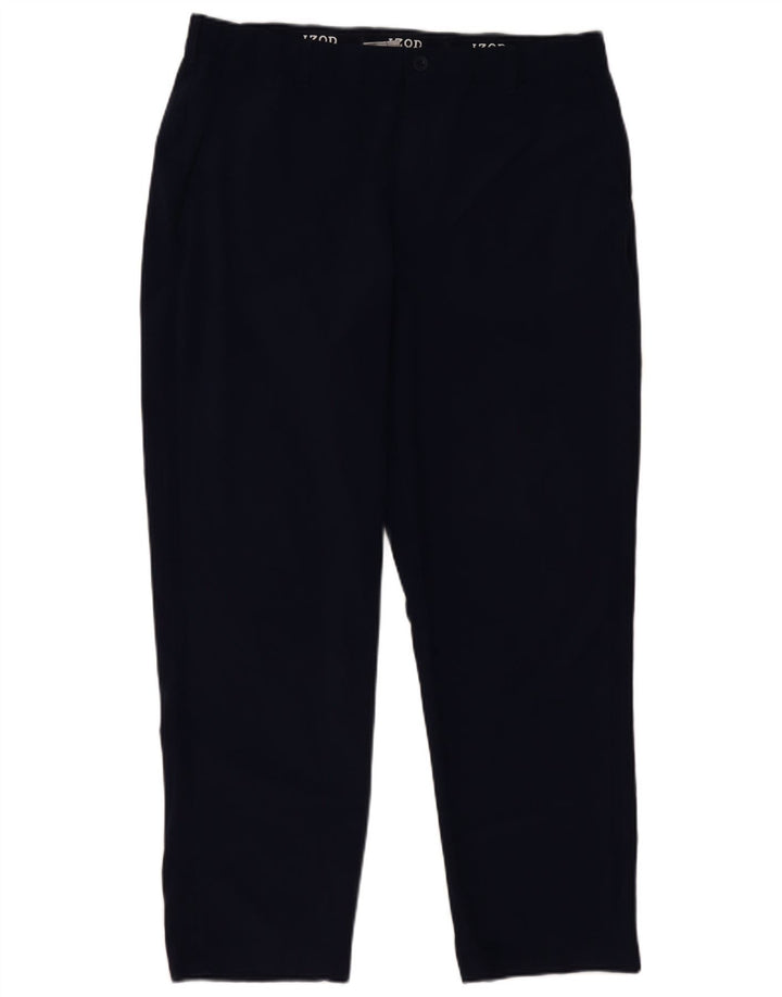Calça Chino Reta Masculina Izod W40 L30 Poliéster Azul Marinho
