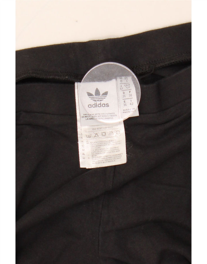 ADIDAS Womens Leggings UK 10 Small Black Cotton