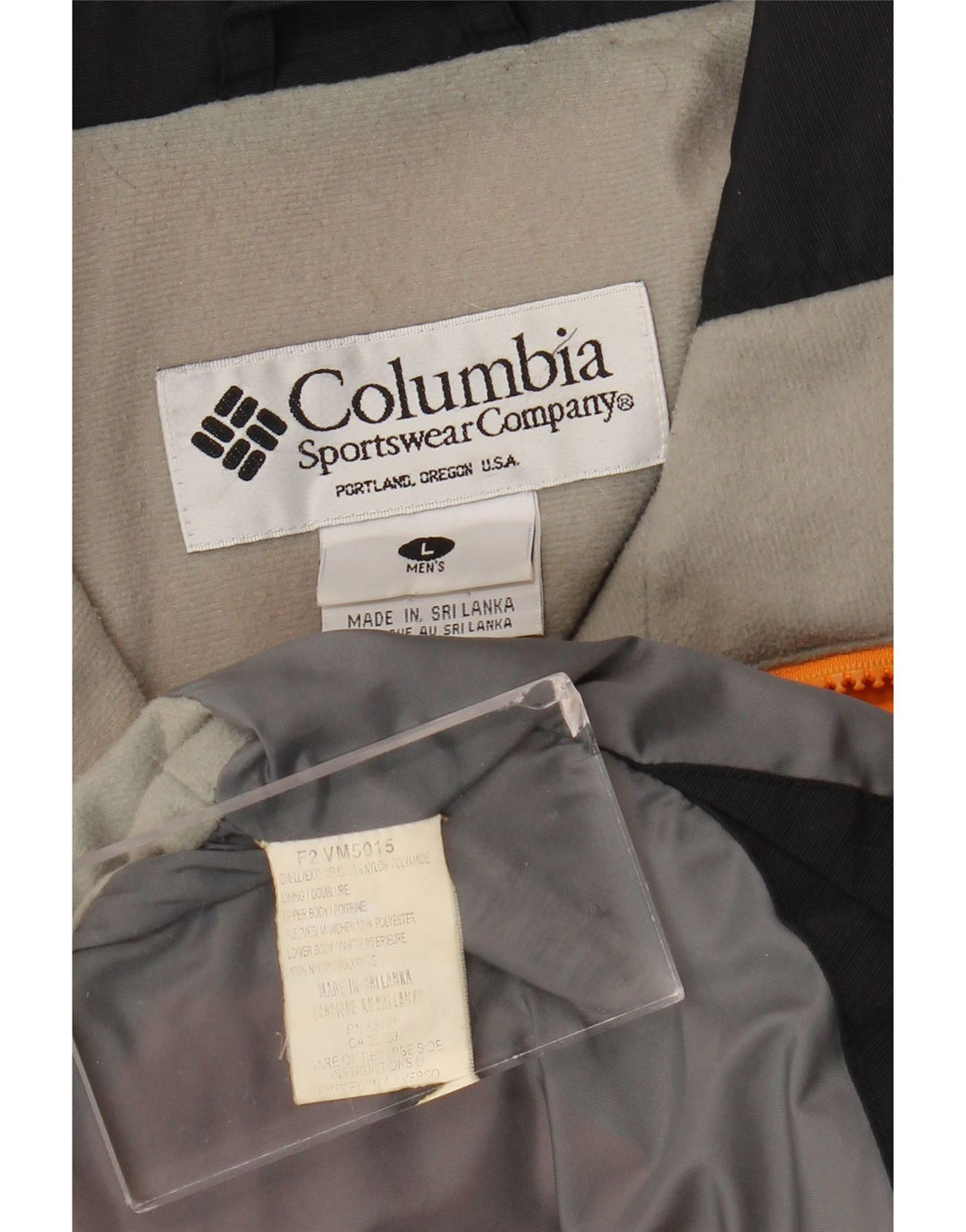 Jaqueta corta-vento masculina Columbia UK 40 grande laranja colorblock nylon
