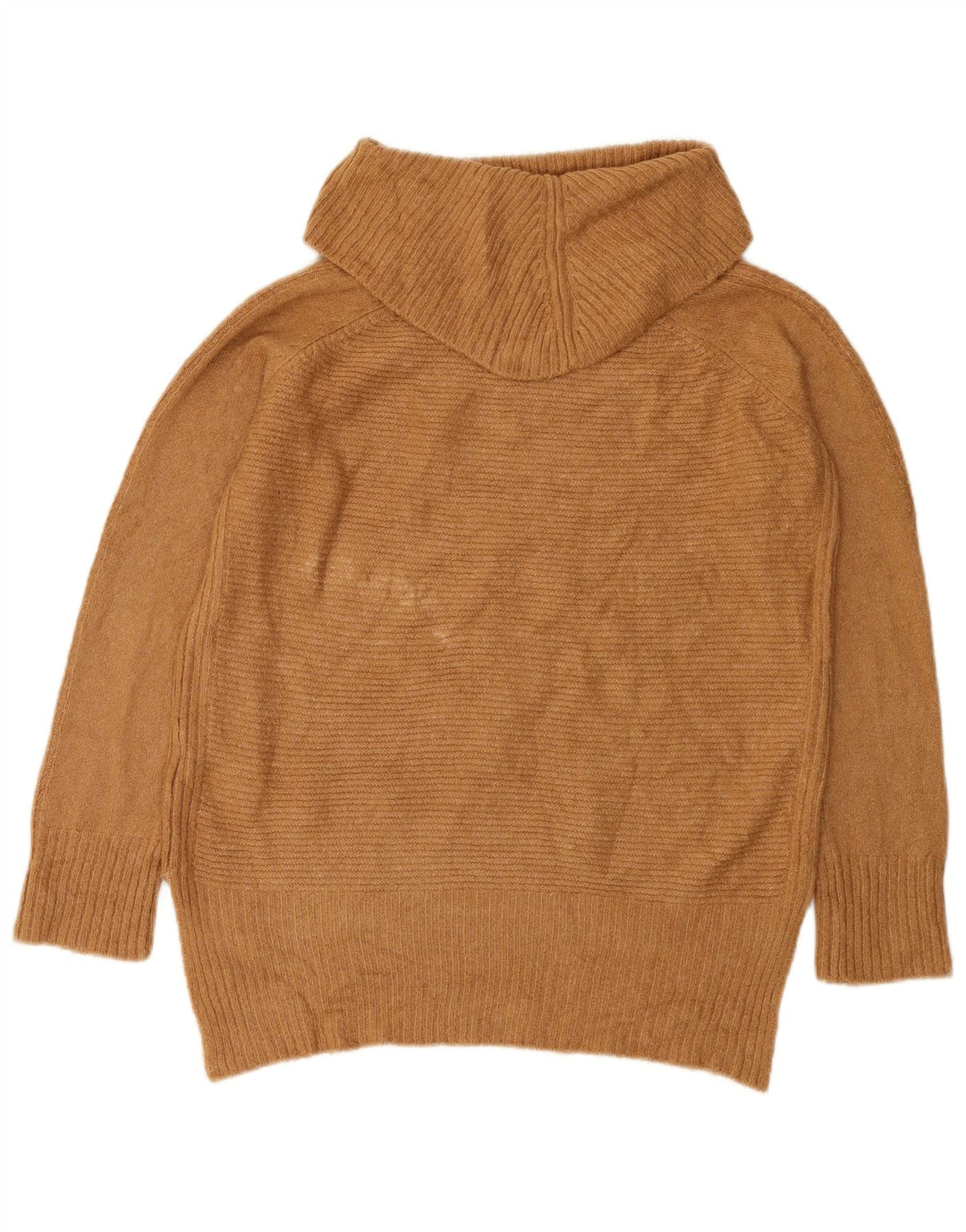 Suéter feminino Oasis com gola alta e gola alta Reino Unido 10 pequeno acrílico bege