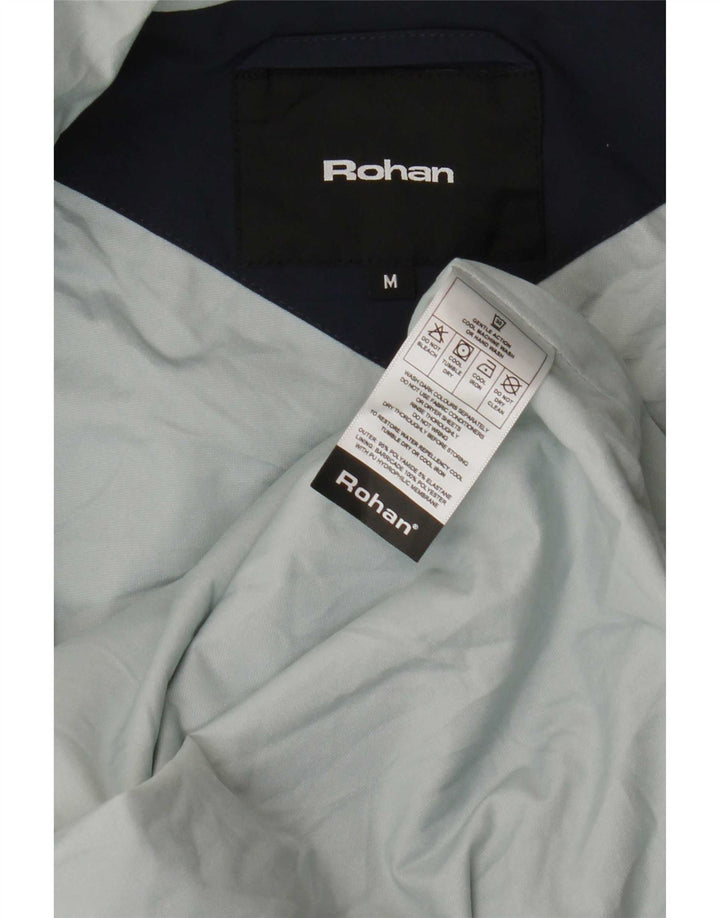 Jaqueta corta-vento masculina Rohan com capuz UK 38 poliamida azul marinho médio