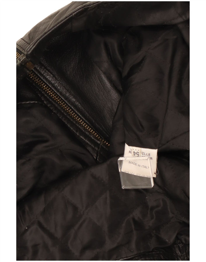 Jaqueta masculina vintage de couro Racer IT 54 XL couro preto