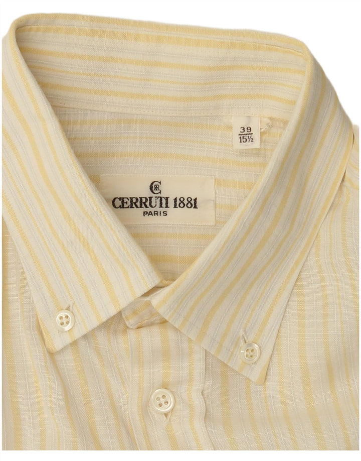 Camisa masculina Cerruti 1881 tamanho 39 listrado amarelo médio