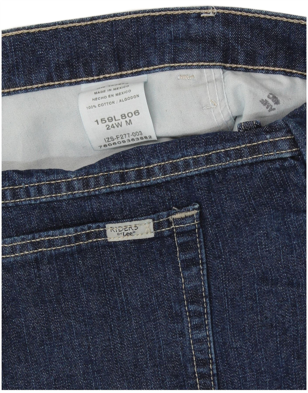 Shorts jeans Lee Womens Riders EUA 24 4XL W46 algodão azul marinho