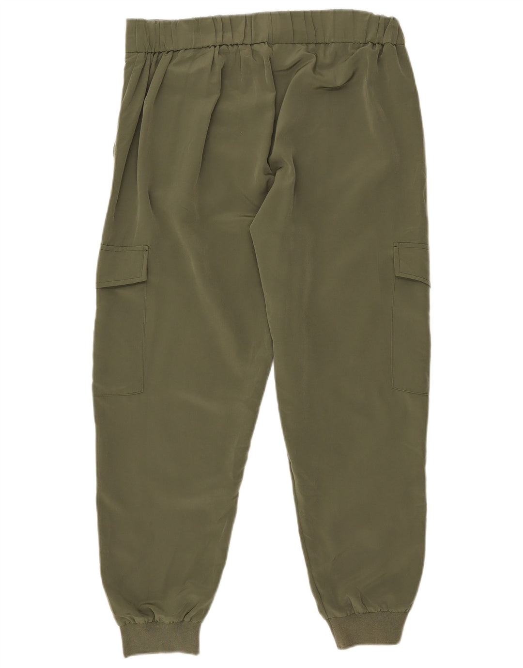 Calça cargo feminina de cintura alta French Connection Reino Unido 12 médio W34 L27 Kha
