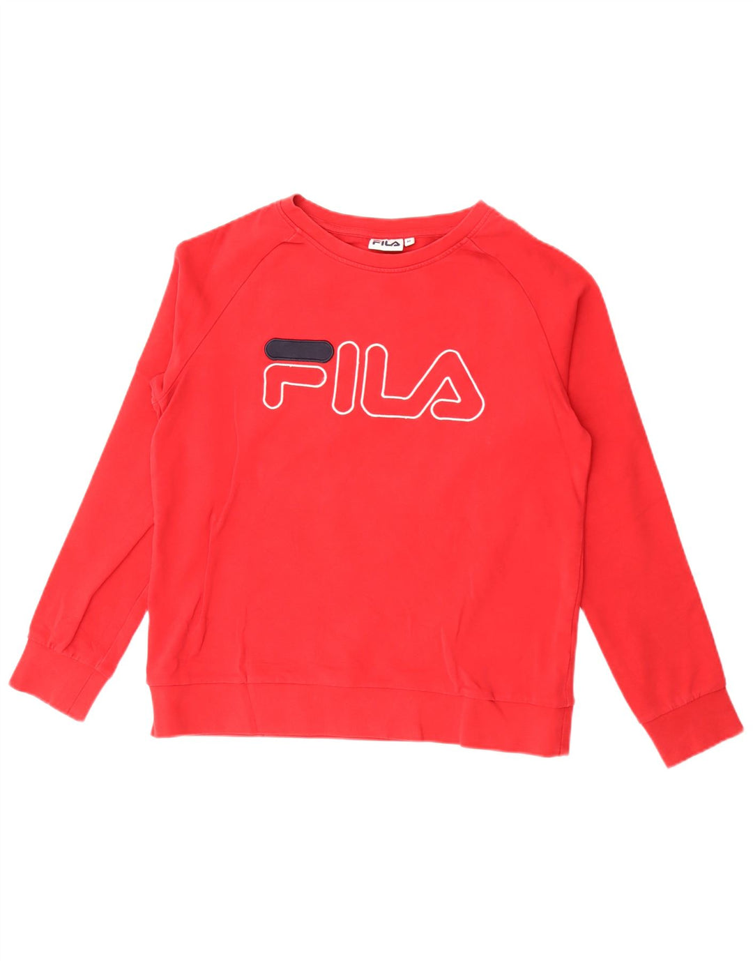 Fila Mens Graphic Moletom Jumper Médio Algodão Vermelho