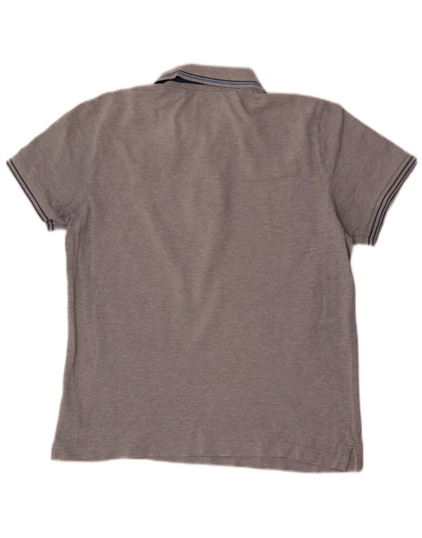 Camisa polo masculina Henry Cottons Slim Fit grande algodão manchado cinza