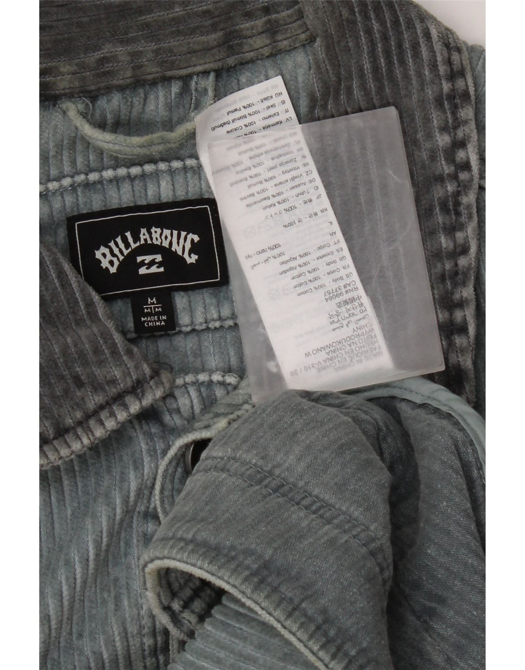 Jaqueta masculina de veludo Billabong UK 38 algodão azul médio