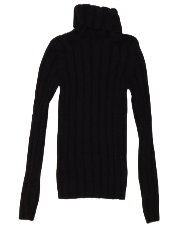 Suéter feminino Hugo Boss com gola redonda Reino Unido 8 lã preta pequena
