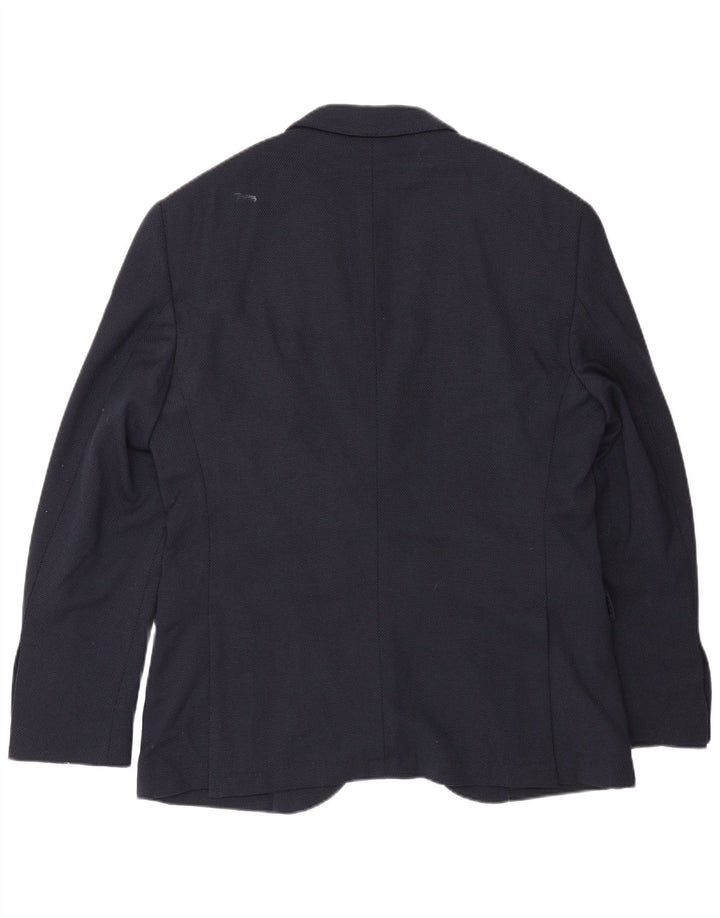 Jaqueta blazer masculina Massimo Dutti com 2 botões UE 50 lã azul marinho médio