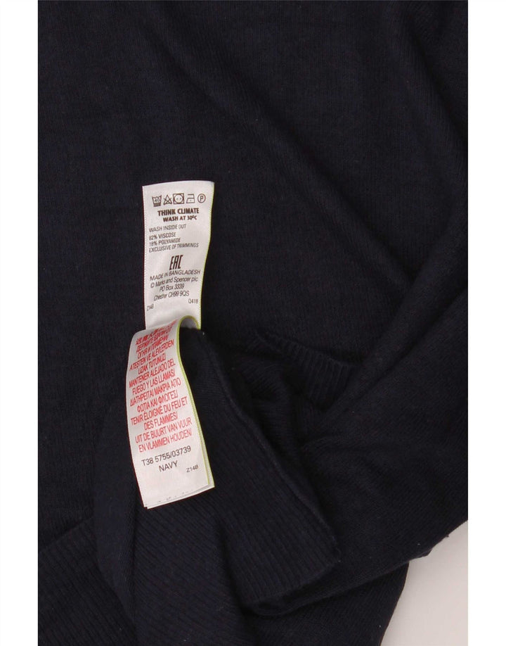 Blusa feminina de manga curta Marks & Spencer Reino Unido 12 médio azul marinho