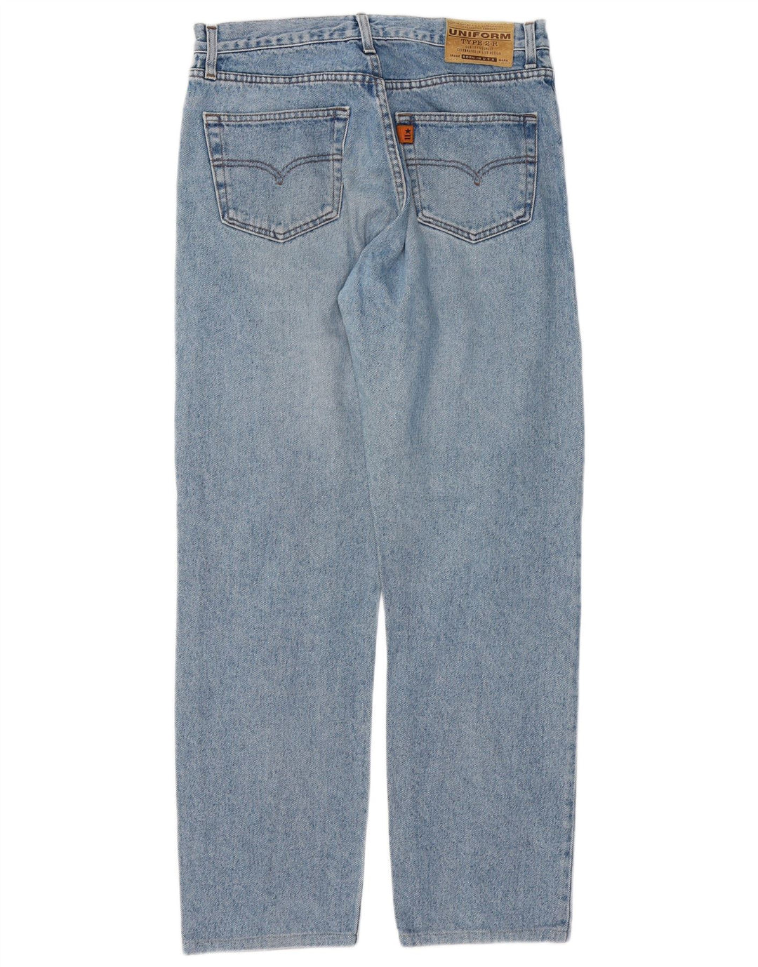 UNIFORME Masculino Jeans Reto W33 L29 Azul Algodão
