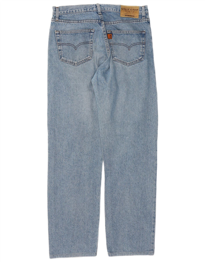 UNIFORME Masculino Jeans Reto W33 L29 Azul Algodão
