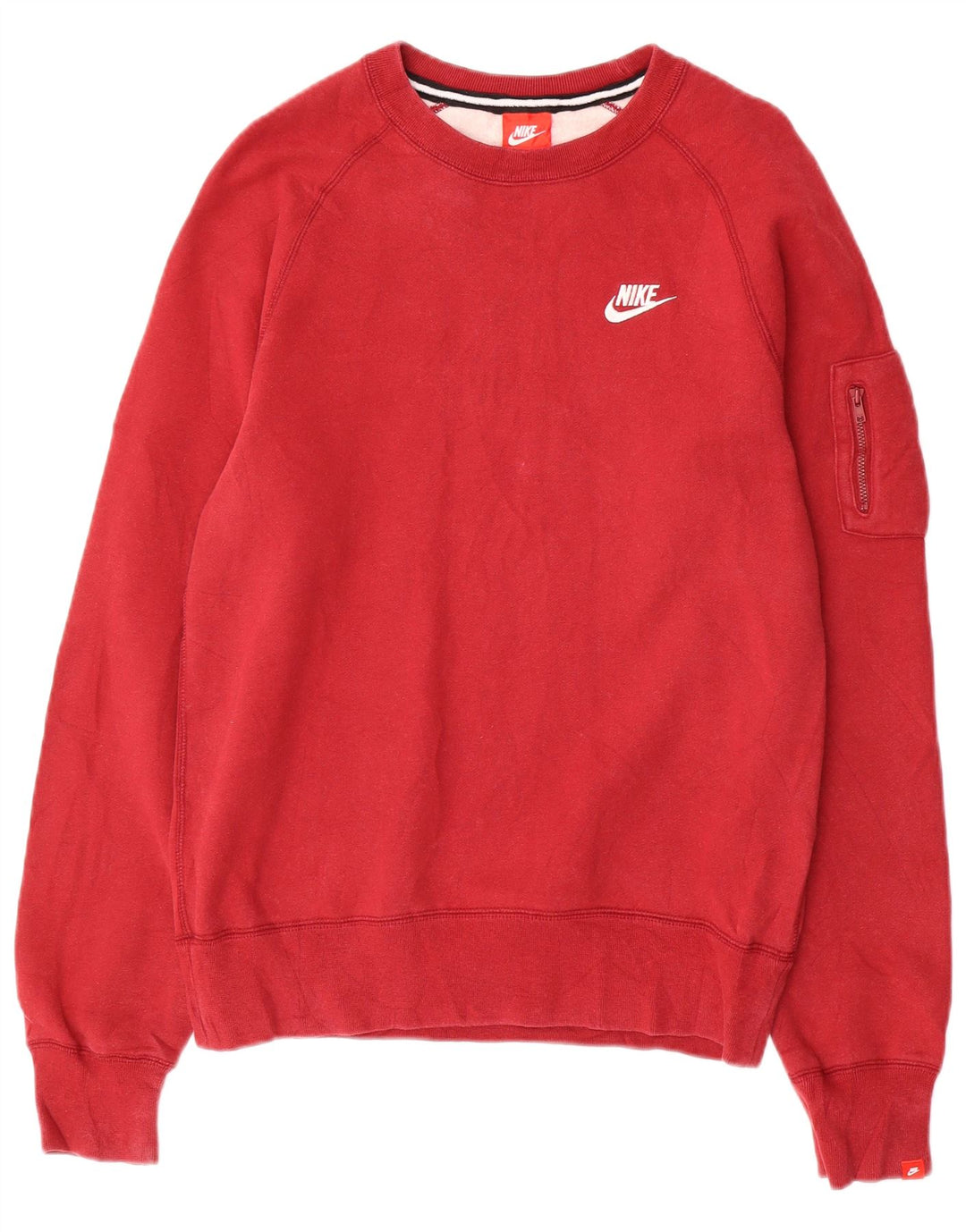 Nike Mens Moletom Jumper Pequeno Algodão Vermelho