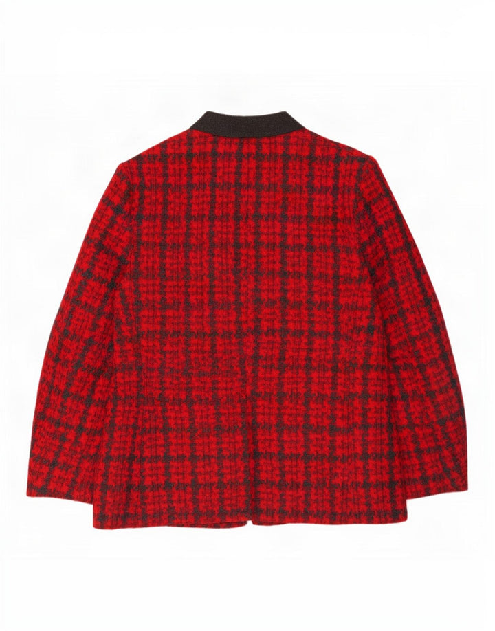 Jaqueta blazer feminina Donna Enrica com 3 botões Reino Unido 16 grande vermelho Houndstooth