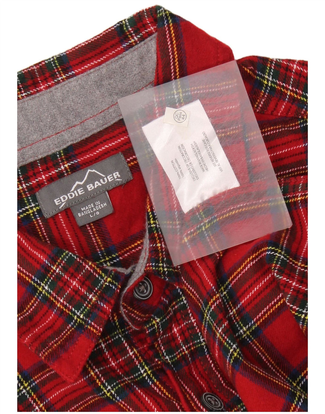 Camisa masculina de flanela Eddie Bauer grande algodão xadrez vermelho