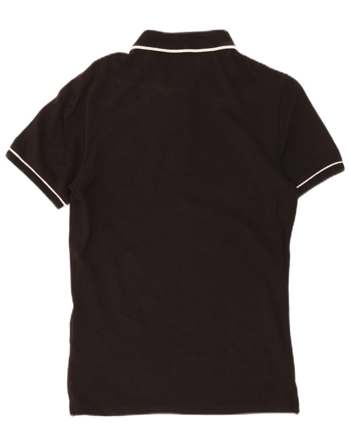 Camisa polo masculina Calvin Klein Jeans pequena de algodão preto
