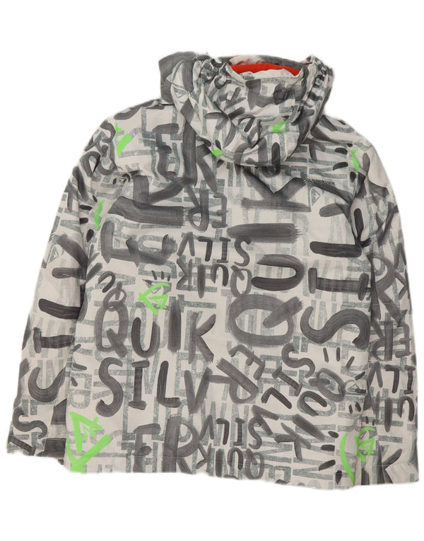 Jaqueta de esqui Quiksilver Boys Graphic com capuz 13-14 anos grande poliéster cinza