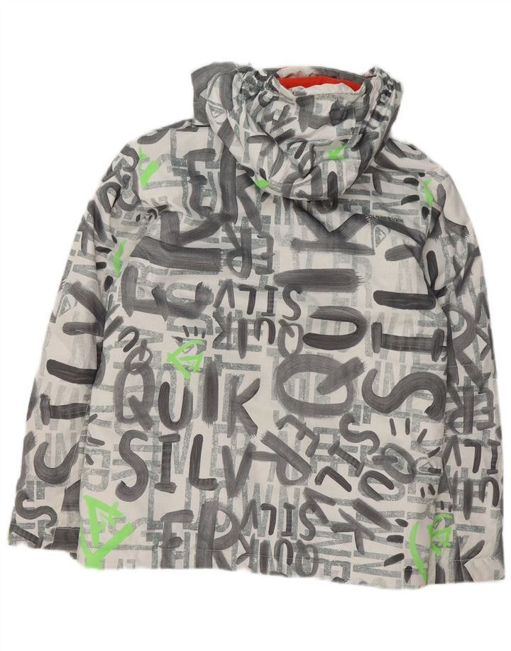 Jaqueta de esqui Quiksilver Boys Graphic com capuz 13-14 anos grande poliéster cinza