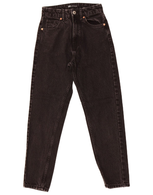 Zara Jeans Cônicos Femininos EU 32 2XS W22 L27 Algodão Preto
