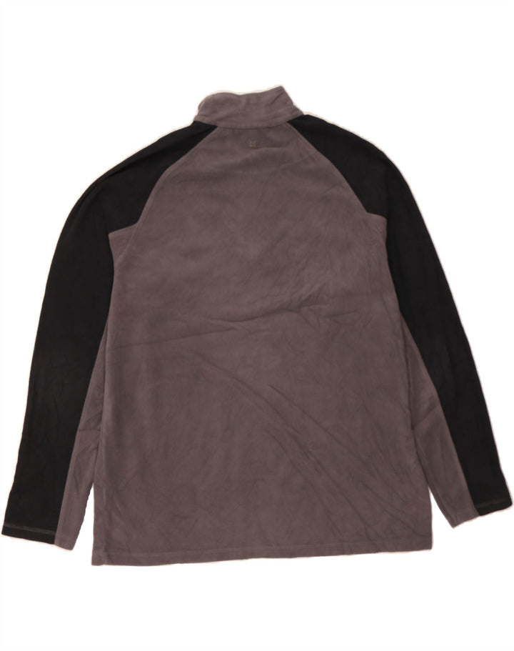MOUNTAIN WAREHOUSE Mens Zip Neck Fleece Jumper XL Grey Colourblock Vintage Mountain Warehouse and Second-Hand Mountain Warehouse from Messina Hembry 