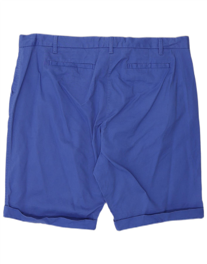 Shorts chino feminino MARKS & SPENCER UK 22 3XL W42 algodão azul
