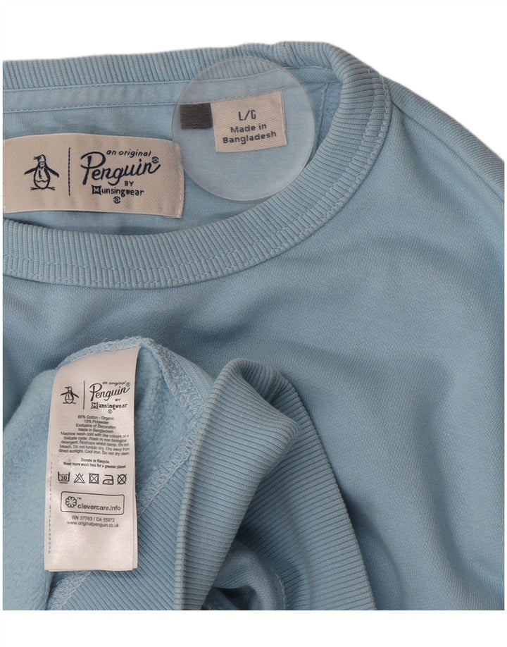 PENGUIN moletom masculino jumper grande algodão azul