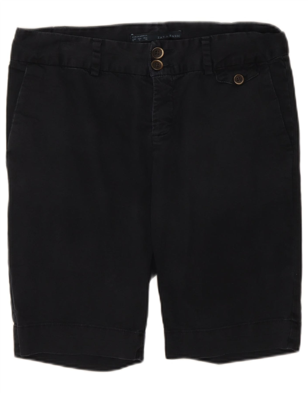 Zara Womens Chino Shorts Médio W28 Azul Marinho