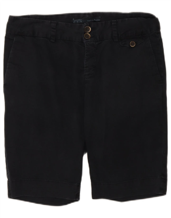 Zara Womens Chino Shorts Médio W28 Azul Marinho