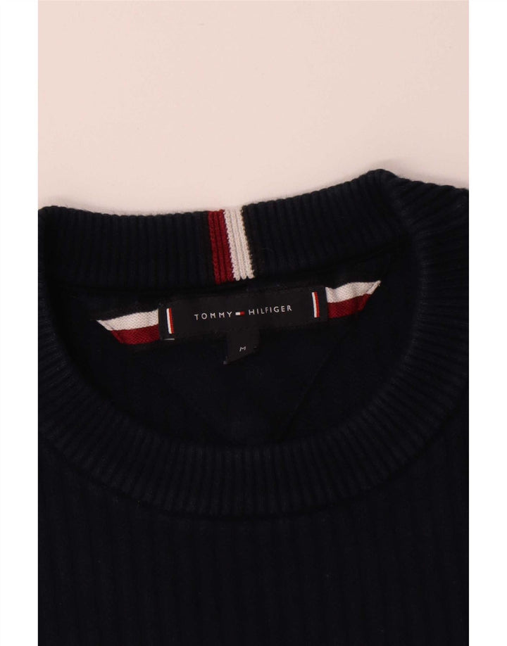 Suéter masculino Tommy Hilfiger com gola redonda e bloco colorido médio azul marinho