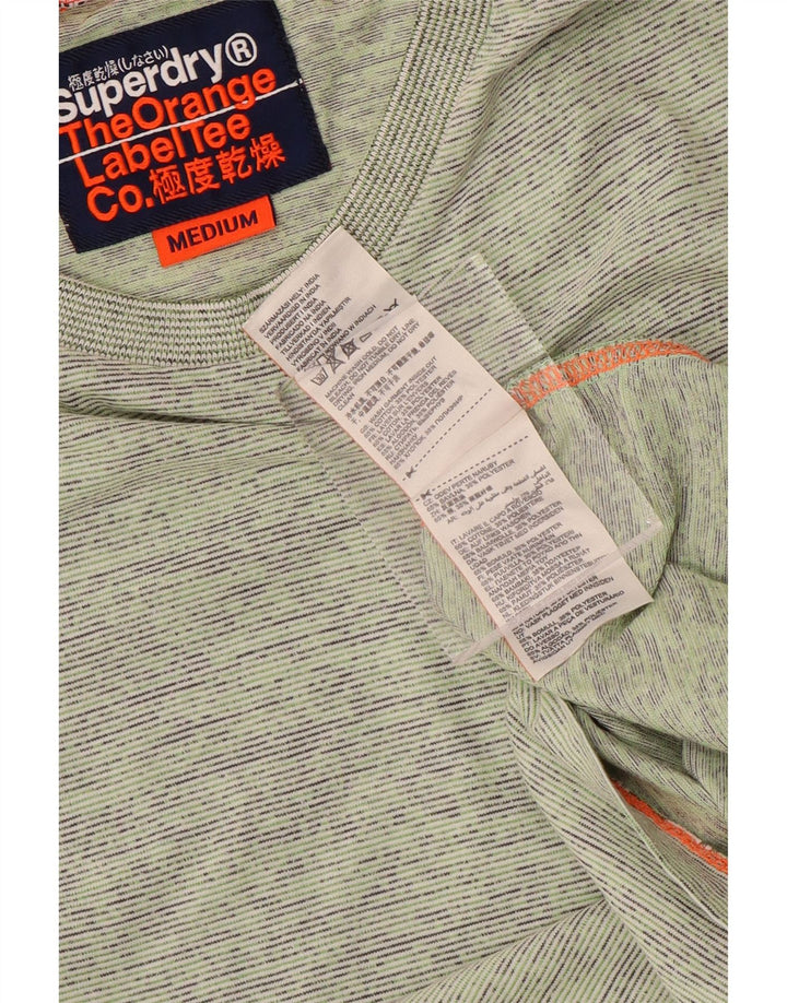 Camiseta masculina Superdry Top médio algodão listrado verde